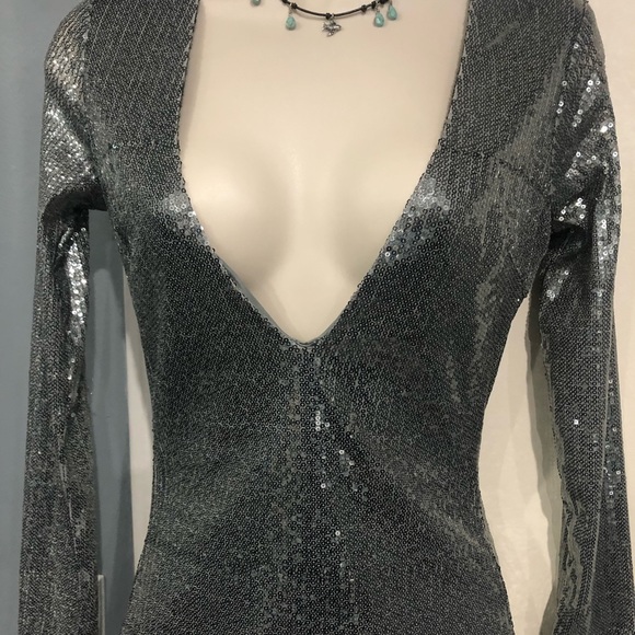 Honey Bum Silver Dime Piece Mini Dress size small - Picture 13 of 13